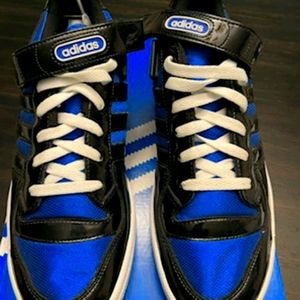 Adidas Forum size 12 patent leather blue/black